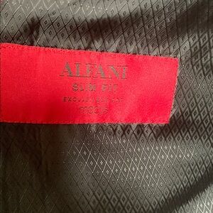 Alfani Red Label Slim Fit Charcoal Grey Light Plaid Blazer 100 % Wool 40L.